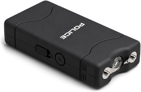 POLICE Stun Gun for Self Defense 800 Mini Rechargeable LED Flashlight Black in Kuwait