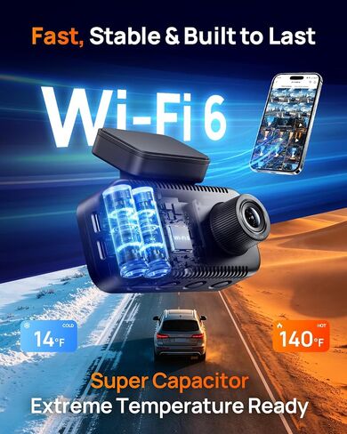 【70mai Dash Cam 4K A810 Lite + Hardware Kit UP06】70mai A810 Lite 4K Dash Cam Front and Rear, 5Ghz WiFi 6 DashCam, Car Camera with 4G LTE Remote Access, GPS Tracking, HDR Night Vision, 24H Parking Mode in Kuwait