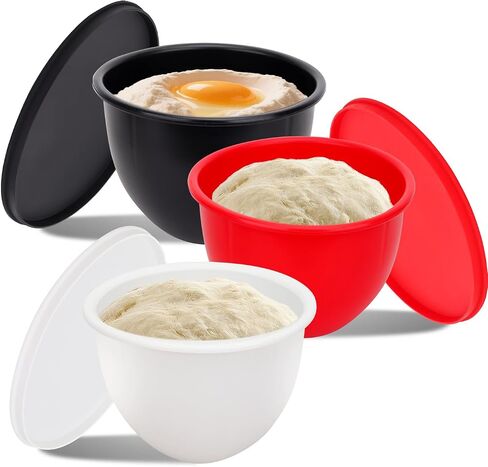Silicone Mixing Bowl Liners Compatible with 5 Quart KitchenAid Mixers - Includes 3 Liners with Lids, Dishwasher Safe in Kuwait