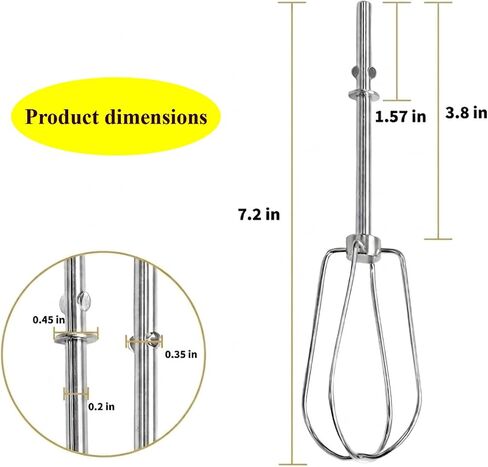 2-Pack Stainless Steel Whisks for KitchenAid Hand Mixers in Kuwait
