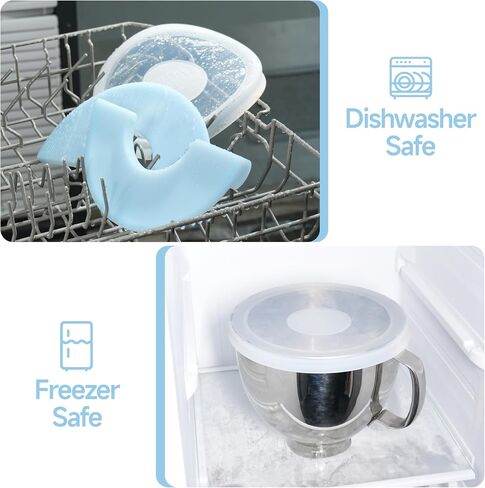 LUVCOSY 3 Pack Bowl Covers for KitchenAid Tilt-Head Stand Mixer 4.5-5 Quart Stainless Steel Bowls | KitchenAid Accessory and Attachments | Foldable and Durable Lid | Dishwasher Safe (Lid Only) in Kuwait