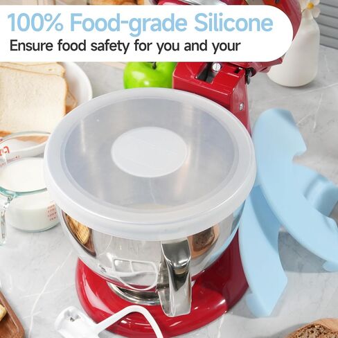 LUVCOSY 3 Pack Bowl Covers for KitchenAid Tilt-Head Stand Mixer 4.5-5 Quart Stainless Steel Bowls | KitchenAid Accessory and Attachments | Foldable and Durable Lid | Dishwasher Safe (Lid Only) in Kuwait