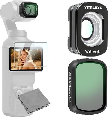 2-Pack Magnetic Wide Angle Lens & Black Diffusion 1/4 Filter Set in Kuwait