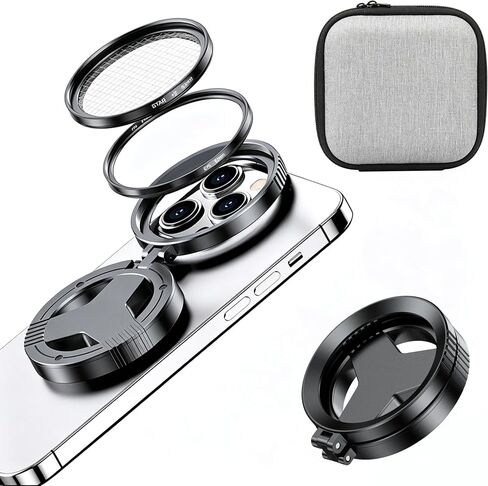 Magnetic CPL Phone Camera Filter Kit, Quick Mount Polarizing Filter, Anti Glare & Color Enhancing Lens Filter for iPhone Mobile Photography, Portable Outdoor Shooting Filter in Kuwait