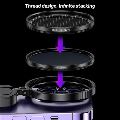 Magnetic CPL Phone Camera Filter Kit, Quick Mount Polarizing Filter, Anti Glare & Color Enhancing Lens Filter for iPhone Mobile Photography, Portable Outdoor Shooting Filter in Kuwait