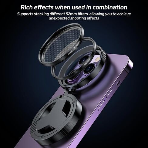 Magnetic CPL Phone Camera Filter Kit, Quick Mount Polarizing Filter, Anti Glare & Color Enhancing Lens Filter for iPhone Mobile Photography, Portable Outdoor Shooting Filter in Kuwait
