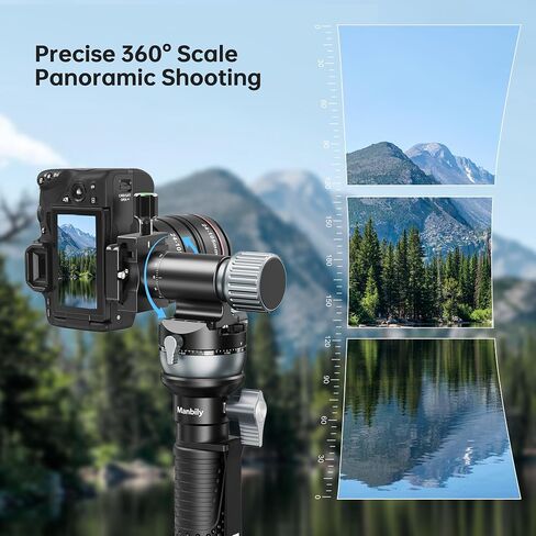 Manbily M-13 Monopod Heads for Camera Monopod Tripod, Arca Swiss Adapter & Quick Relate Plate Gimbal, Compatible with Telephone Lens for Bird Watching Panoramic, CNC Aluminum 1/4" 3/8" Max Load 22 lbs in Kuwait