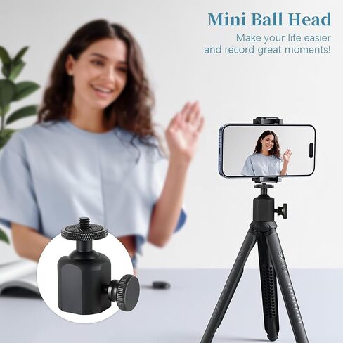 Mini Ball Heads Universal Tripod Ball Head Camera Screw Mount, 360 Degrees Rotatable Tilt with 1/4 inch Screew for Cameras Monopods Camcorder LED Light Stand, Loads to 10lbs, Black (2) in Kuwait