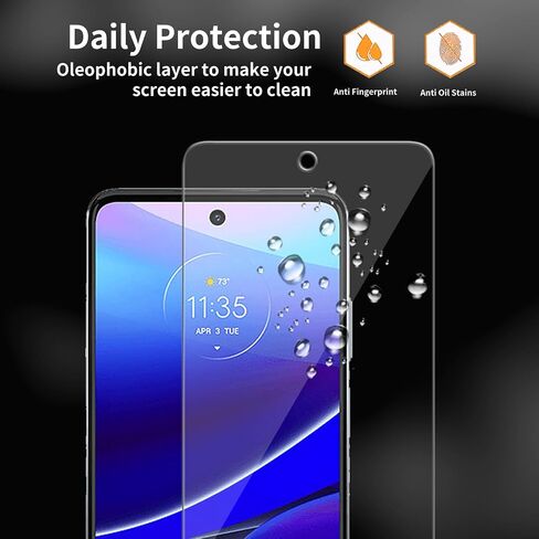 3 Pack for Motorola Moto G Stylus 5G (2022) Tempered Glass Screen Protector, Scratch-Proof, Bubble-Free,HD Transparent, 9H Hardness,Bubble Free,Case Friendly in Kuwait
