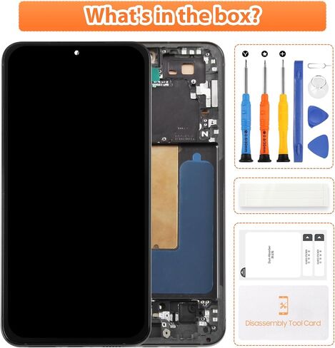 For Samsung Galaxy S23 Plus 5G Screen Replacement with Black Frame - OLED Display Assembly & Full Repair Tool Kit - Easy DIY Installation for SM-S916B - Fix Cracked/Broken Glass in Kuwait