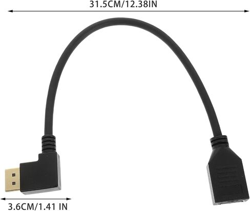 Male to Female Extension Cable Right Angle Connector for Gaming Monitor Easy Installation Construction Compatible Pc and More in Kuwait