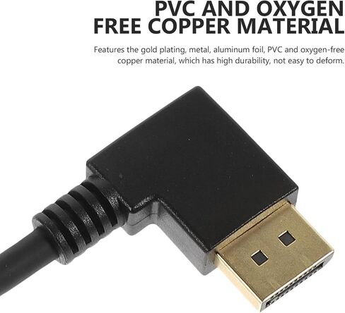 Male to Female Extension Cable Right Angle Connector for Gaming Monitor Easy Installation Construction Compatible Pc and More in Kuwait
