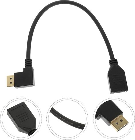 Male to Female Extension Cable Right Angle Connector for Gaming Monitor Easy Installation Construction Compatible Pc and More in Kuwait