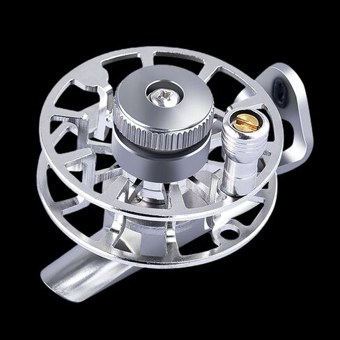 Horizontal Ice Fishing Reel All Metal 1.7oz(49g) Lightweight 2.05inch Left/Right Hand Mini Fly Wheel for Trout Pike Winter Fishing Tackle in Kuwait