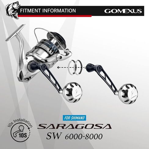 GOMEXUS Power Handle Compatible for Shimano Stella SW 4000-20000 Saragosa SW 5000-14000 Spinning Reel Crank in Kuwait