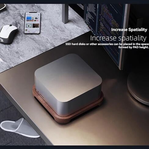 Walnut Stand for Mac Studio M2 / M2 Max / M2 Ultra, Desktop Cooling Bracket with Dust Filter, Heat Dissipation Riser Compatible with Mac Studio Laptop in Saudi Arabia