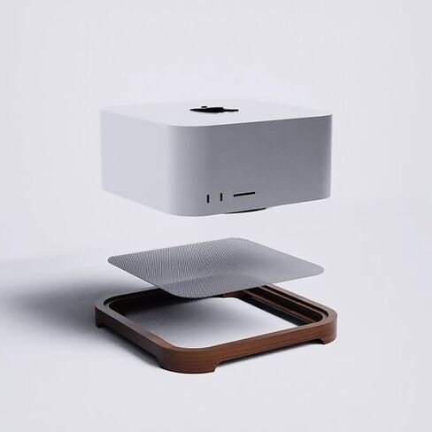 Walnut Stand for Mac Studio M2 / M2 Max / M2 Ultra, Desktop Cooling Bracket with Dust Filter, Heat Dissipation Riser Compatible with Mac Studio Laptop in Saudi Arabia