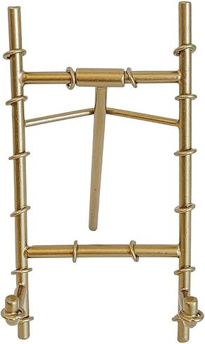 Antique Gold Bamboo Easel 3 Sizes Tabletop Stand Style Metal Tripod Brass Table Picture Frame Card Holder Dish Plate Desktop Calendar Cookbook Stand (Medium 8"x4") in Kuwait