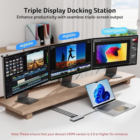Acer Laptop Docking Station 3 Monitors, 11-in-1 USB C Docking Station in Kuwait
