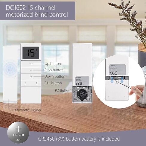 DC1602 15‑Channel Replacement Remote Controller, ONLY Replacement for DC1602 DC1650 DC651 DC2700 Motorized Roller Shades, Not Universal (Verify Model Before Purchase) in Kuwait