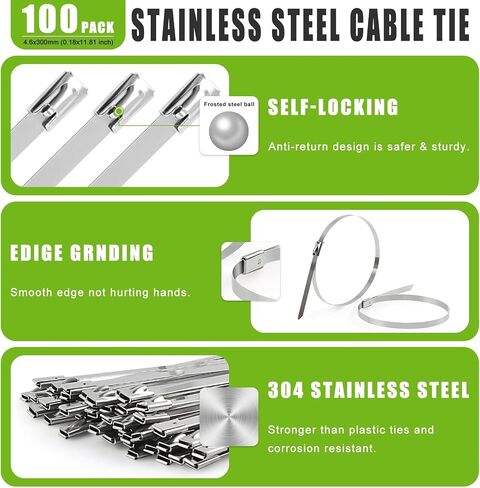 102PCS Metal Zip Ties Tool Kit, Heavy Duty Stainless Steel Cable Tie Gun in Saudi Arabia