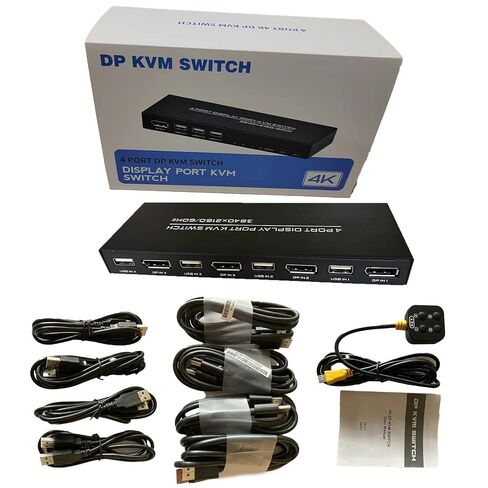 4 Port DisplayPort KVM Switch 4K@60Hz with Desktop Remote in Kuwait