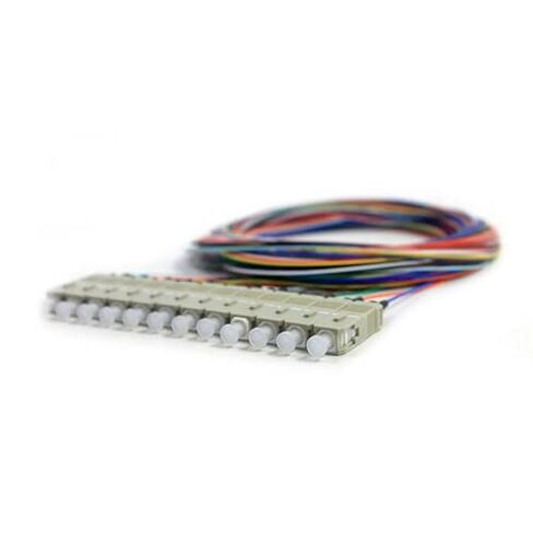 COMZON 12 Strand Fiber Pigtail, OM2 50/125 Multimode, SC/PC, 3m, Black Boot in Kuwait