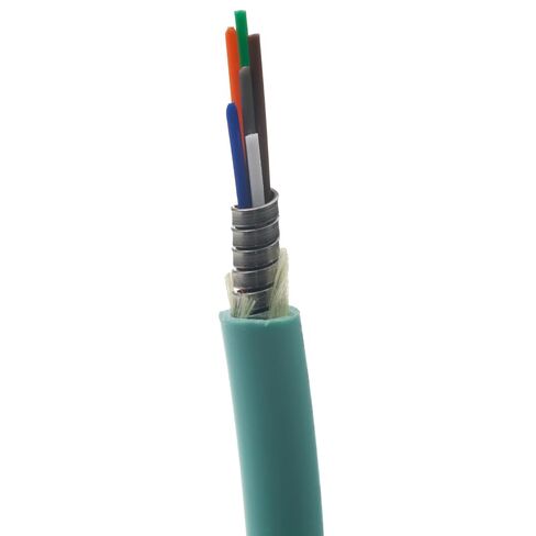 COMZON 6 Strand Armored Fiber Cable, OM3 Multimode, Aqua, 500ft Spool in Kuwait