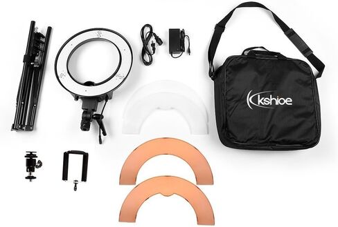Ring Light, 14'' Dimmable Continuous Circle Lighting Kit Photography Photo Studio Light,YouTube Starter Kit for Makeup, Camera Smartphone and TIK Tok Video Shooting in Kuwait