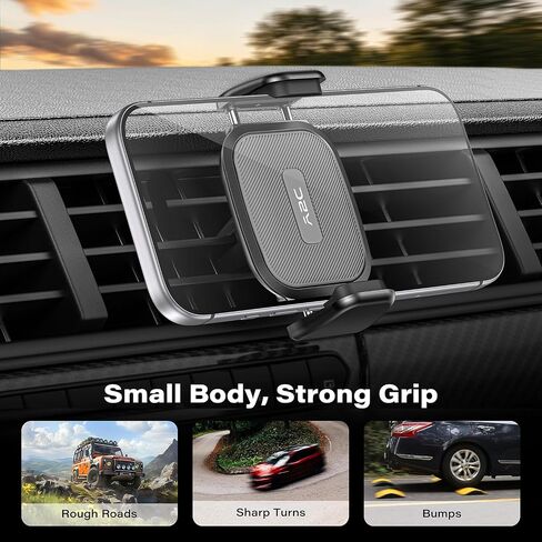 A2C Car Phone Holder for Air Vent, [One-Piece] Car Phone Mount with 360°Rotation, Strong Grip Vent Clip, One-Hand Operation, Fits Horizontal Air Vents, Cell Phone Holder for 4.7-7 Inch Smartphones in Kuwait