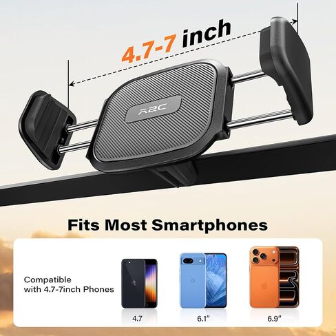 A2C Car Phone Holder for Air Vent, [One-Piece] Car Phone Mount with 360°Rotation, Strong Grip Vent Clip, One-Hand Operation, Fits Horizontal Air Vents, Cell Phone Holder for 4.7-7 Inch Smartphones in Kuwait