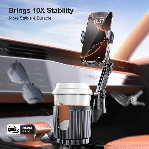 Coolpow Car Phone Holder Mount, 2 in 1 Universal Cup Car Phone Holder in Saudi Arabia
