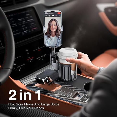 Coolpow Car Phone Holder Mount, 2 in 1 Universal Cup Car Phone Holder in Saudi Arabia
