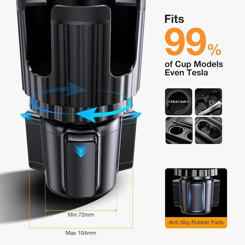 Coolpow Car Phone Holder Mount, 2 in 1 Universal Cup Car Phone Holder in Saudi Arabia