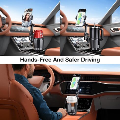 Coolpow Car Phone Holder Mount, 2 in 1 Universal Cup Car Phone Holder in Saudi Arabia