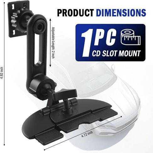 2 in 1 CD Slot Mount for Carplay Screen with Extension Arm & 360° Rotating in Kuwait