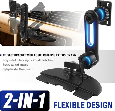 2 in 1 CD Slot Mount for Carplay Screen with Extension Arm & 360° Rotating in Kuwait