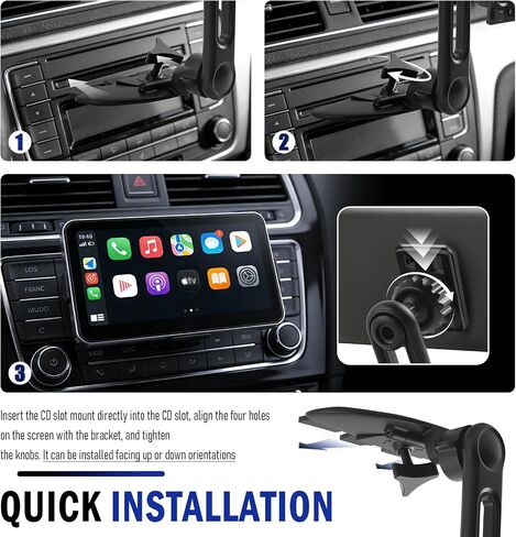 2 in 1 CD Slot Mount for Carplay Screen with Extension Arm & 360° Rotating in Kuwait