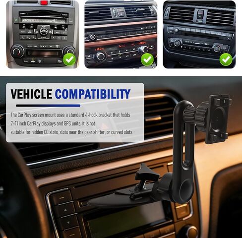 2 in 1 CD Slot Mount for Carplay Screen with Extension Arm & 360° Rotating in Kuwait