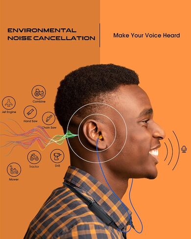 MIPEACE Neckband Bluetooth Work Headphones, 29dB Work Earbuds Bluetooth OSHA Approved-Ear Protection Headphones Noise Reduction for Construction Safety Industry, 20+Hour Battery, 4 EQ Modes in Kuwait