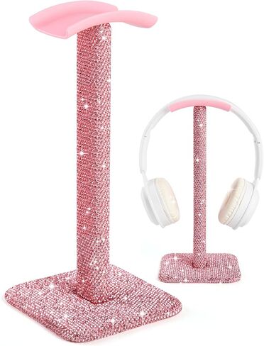 Pink Headphone Stand for Desk, Cute Rhinestone Bling Headset Holder in Kuwait