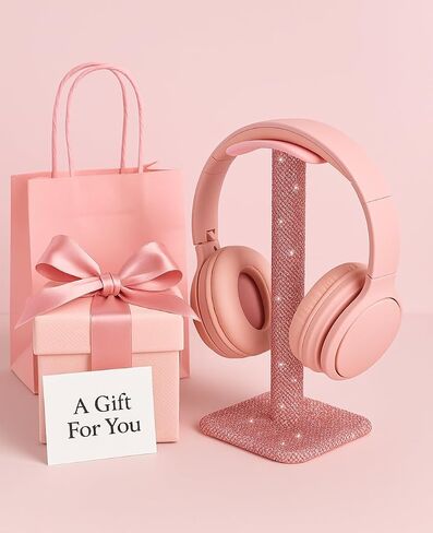 Pink Headphone Stand for Desk, Cute Rhinestone Bling Headset Holder in Kuwait