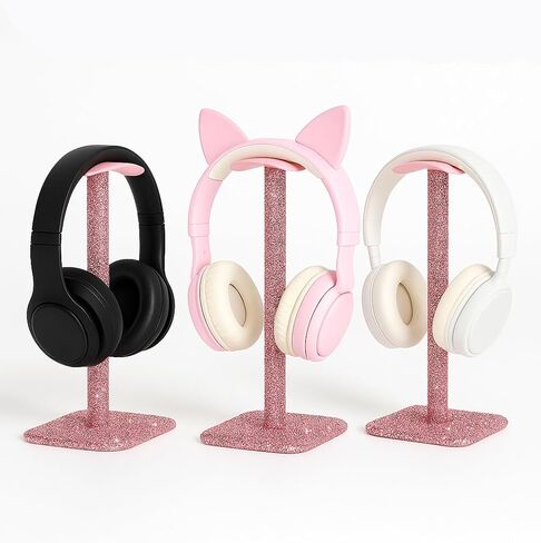 Pink Headphone Stand for Desk, Cute Rhinestone Bling Headset Holder in Kuwait