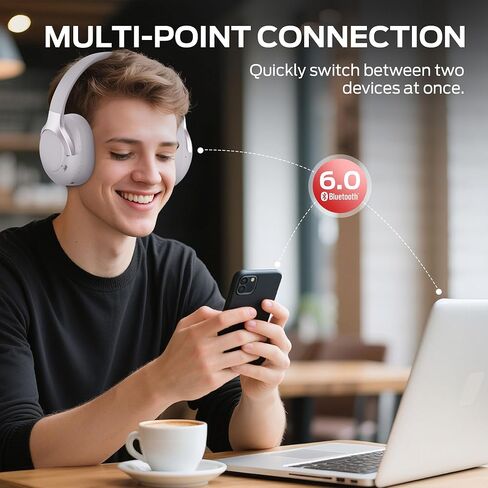 Oraolo Persona 5th ANC-Wireless Bluetooth Over-Ear Headphones with Microphone, 70H Playtime, Bluetooth 6.0, Comfortable and Foldable Design,Wireless Headsets for Home,Gifts(Purple) in Kuwait