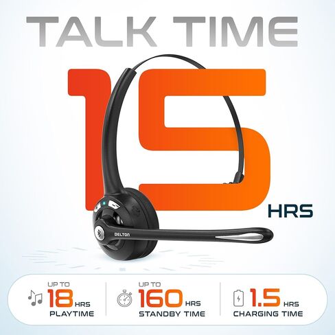 Delton 10X Bluetooth Computer Headset, On-Ear Single Ear Wireless Headset in Saudi Arabia