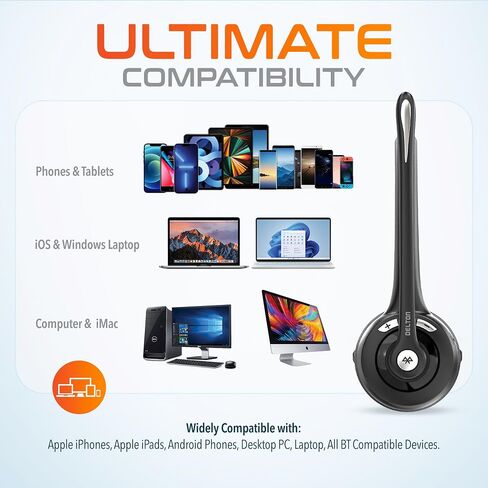 Delton 10X Bluetooth Computer Headset, On-Ear Single Ear Wireless Headset in Saudi Arabia