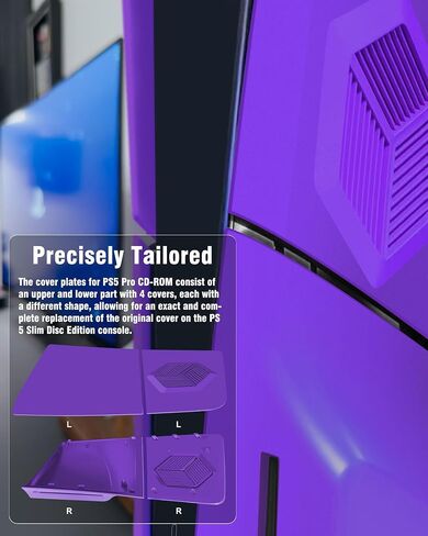 لوحة حماية Joso لإصدار القرص النحيف PS5، حافظة بديلة مضادة للخدش ومقاومة للغبار مع فتحة تهوية، غطاء جلد مناسب لوحدة التحكم PS5 النحيفة (قرص مضغوط)، لوحات لملحقات PS5، سهلة التركيب - أرجواني in Kuwait