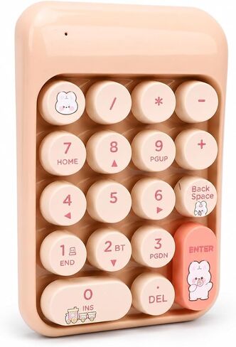 Vikye Bluetooth Number Pad, 18 Keys Wireless Numeric Keypad, Financial Accounting External Numpad Keyboard (Black) in Saudi Arabia