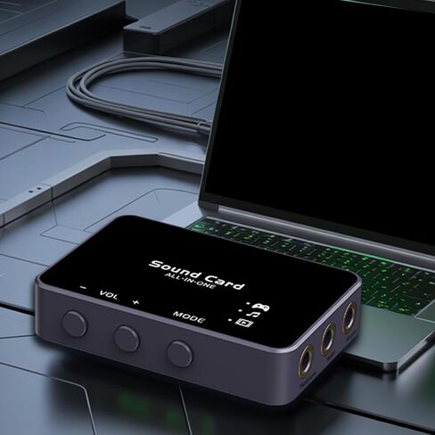 Cuifati USB External Sound Card, 192kHz 32bit DAC Virtual 7.1 Surround Sound for Gaming PC, with 3.5mm Headphone Jack and 24dB Audio Boost in Kuwait