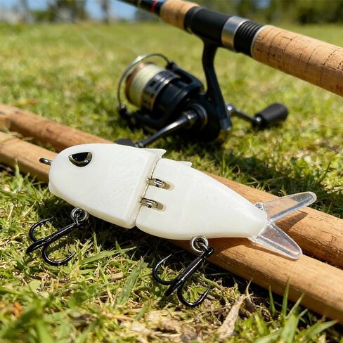 2Pcs Mini Glide Bait for Bass Fishing,Vibration Attracts Fish Realistic Slow Sinking Multi-Jointed Swimbait,Freshwater Saltwater Swimbait Fishing Lures,Amazing Fishing Gear Gifts for Family Friend in Kuwait